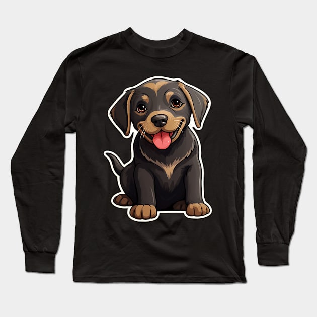 Cute Black Labrador Dog - Dogs Chocolate Labradors Long Sleeve T-Shirt by fromherotozero